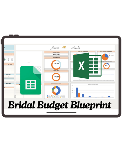 Bridal Budget Blueprint - Digital Spreadsheet Excel/Sheets