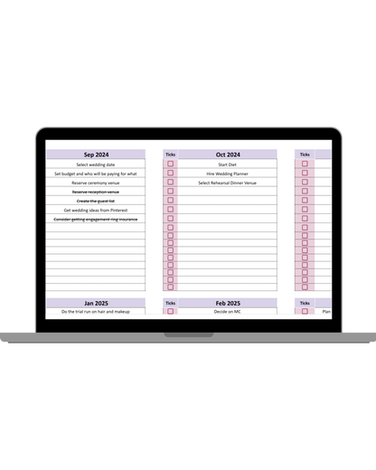 Bridal Budget Blueprint - Digital Spreadsheet Excel/Sheets